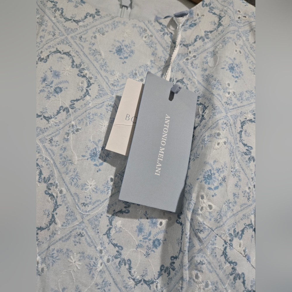 Antonio Melani X Born on Fifth Belmondo Puff Sleeve Tile Print NWT Size 0 - Picture 6 of 12